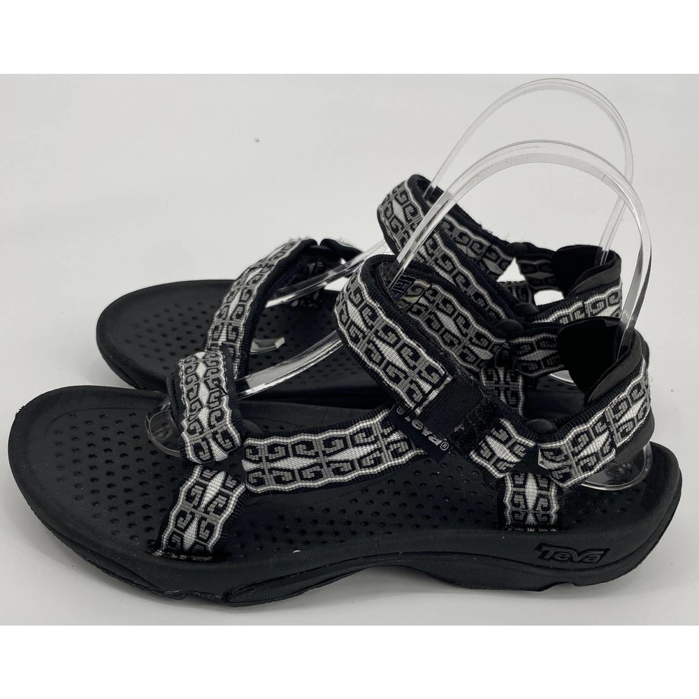 Teva Womens 7 Hurricane 3 Outdoor Black White Hiking Sport Water strappy sandals - Picture 3 of 6